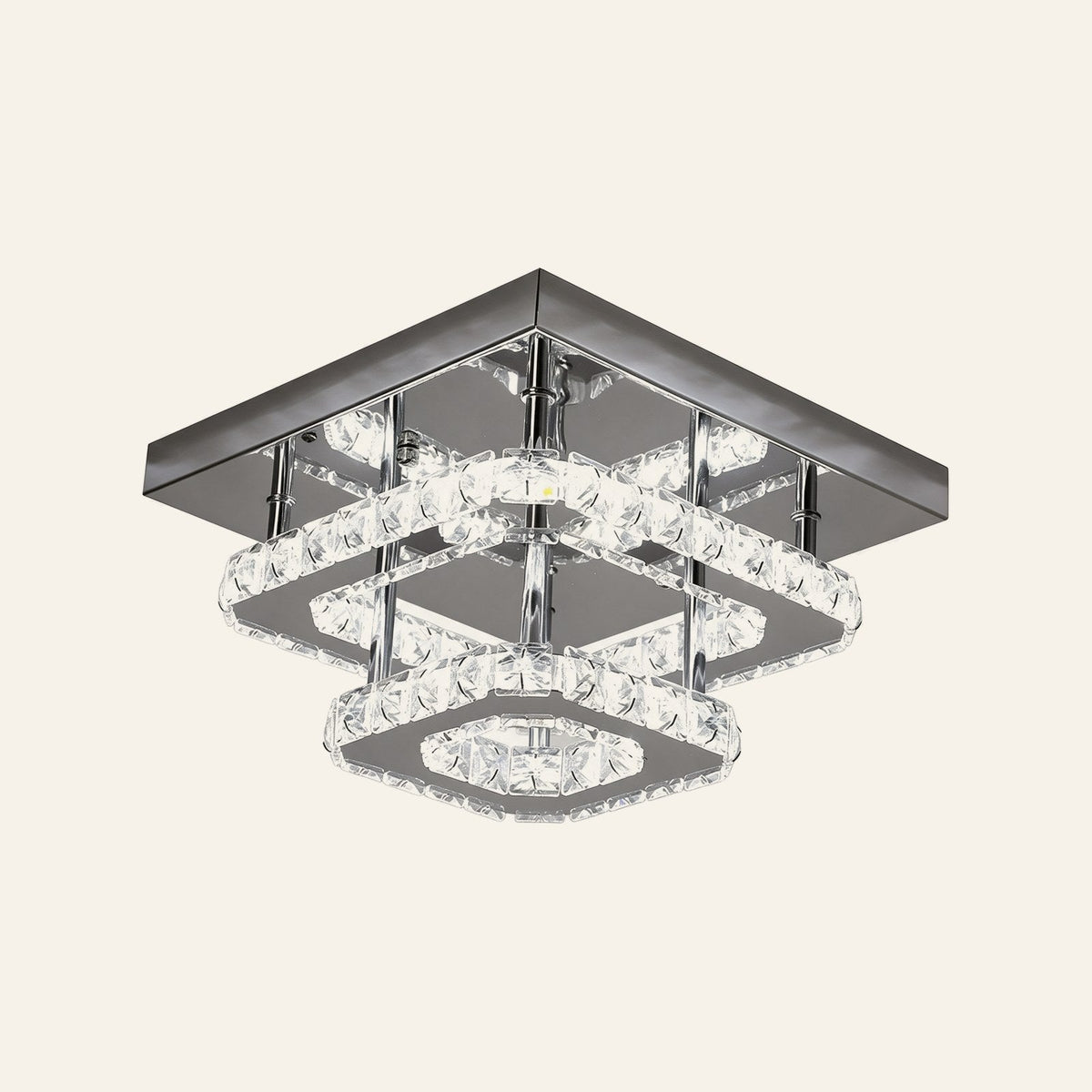 Quartz — plafonnier en cristal présenté sur fond ivoire Image