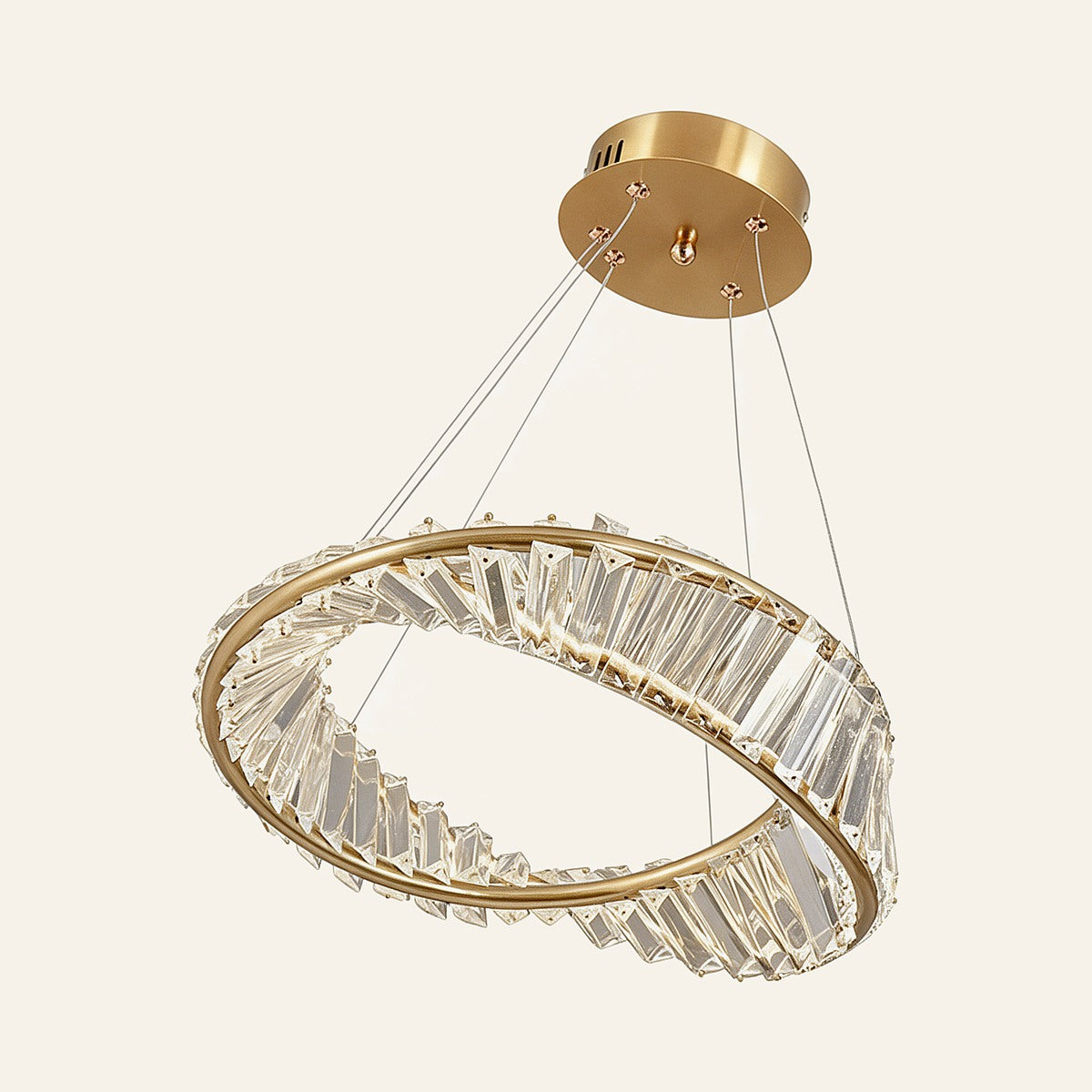 Collection Suspensions — suspension anneau de cristal et or Prisma Image