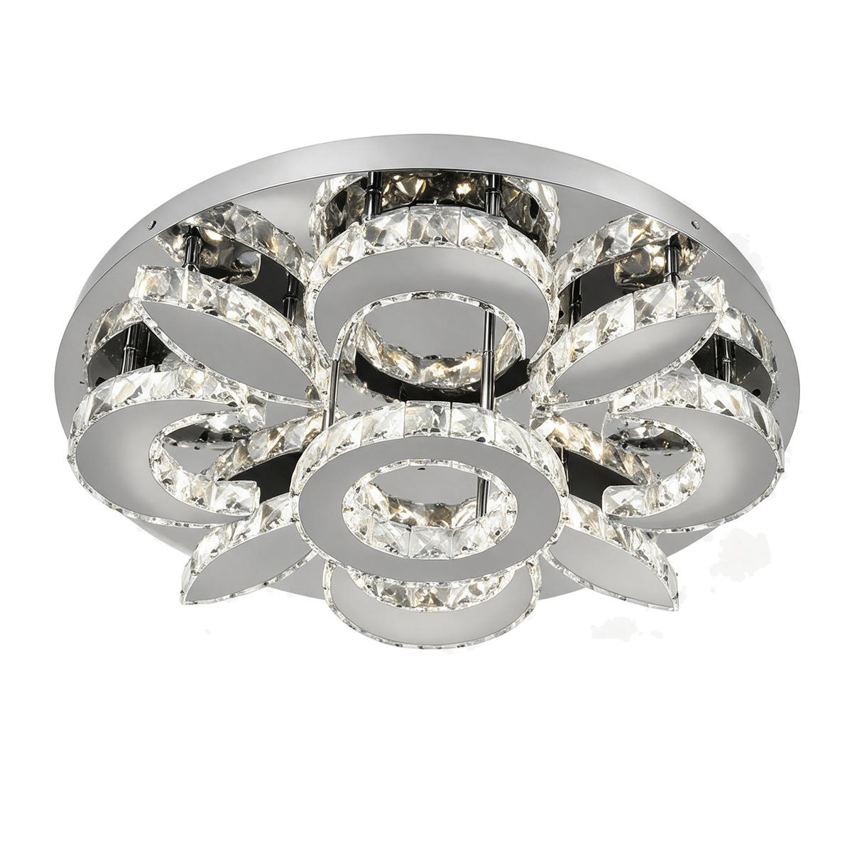 Dahlia — plafonnier fleur cristal LED Ø53 cm, packshot fond blanc