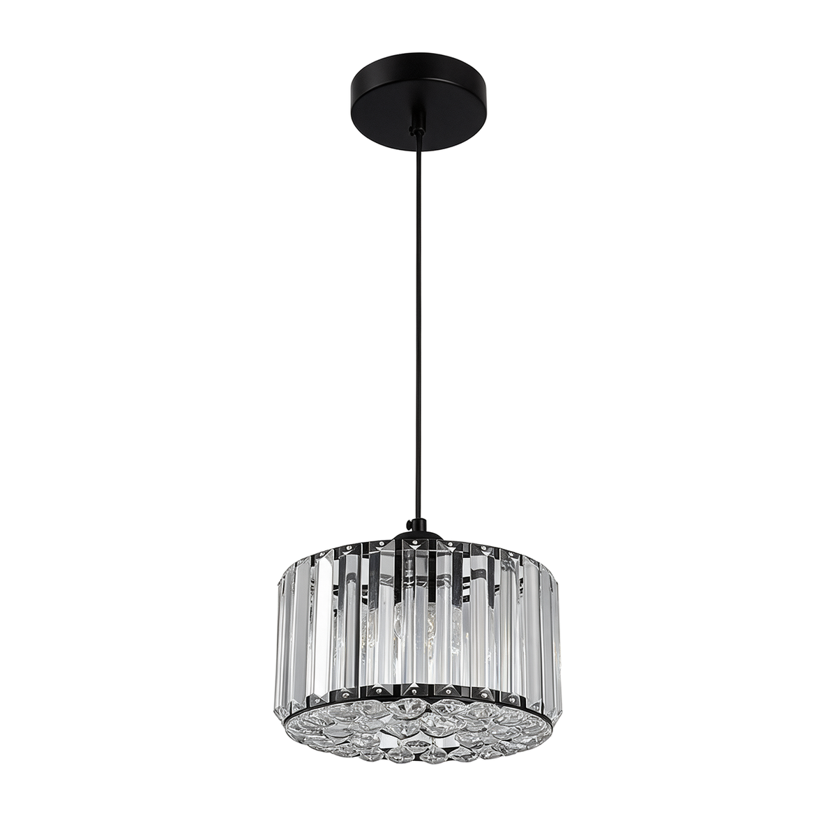 Halo — lustre circulaire cristal Ø20 cm, packshot fond blanc