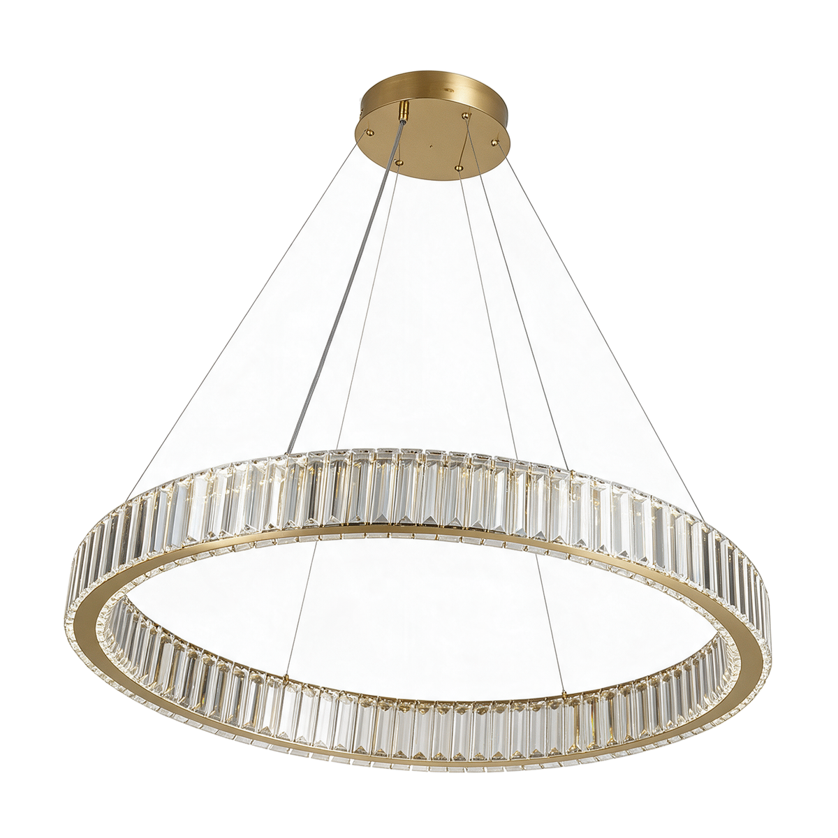 Orbite — lustre anneau cristal L80 cm, packshot fond blanc