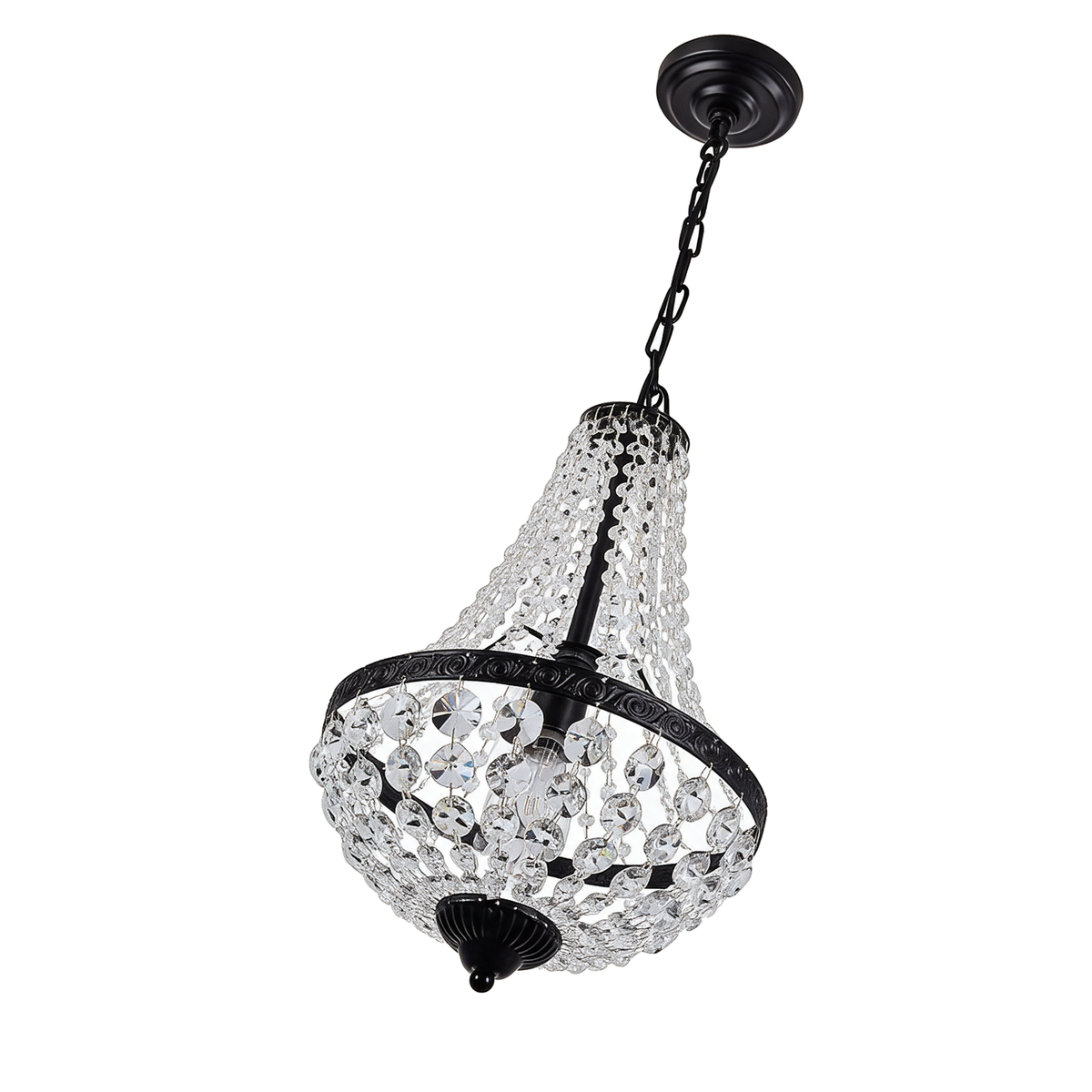 Régence — lustre cristal rétro Ø30 × H45 cm, packshot fond blanc