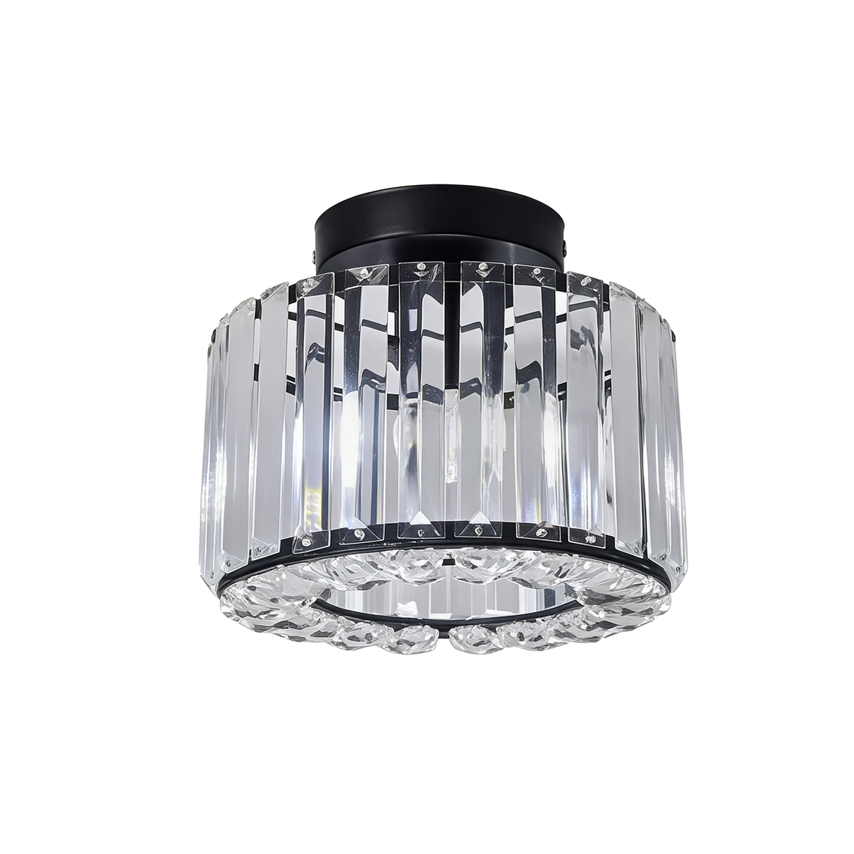 Rosace — petit lustre rond cristal Ø20 cm, packshot fond blanc