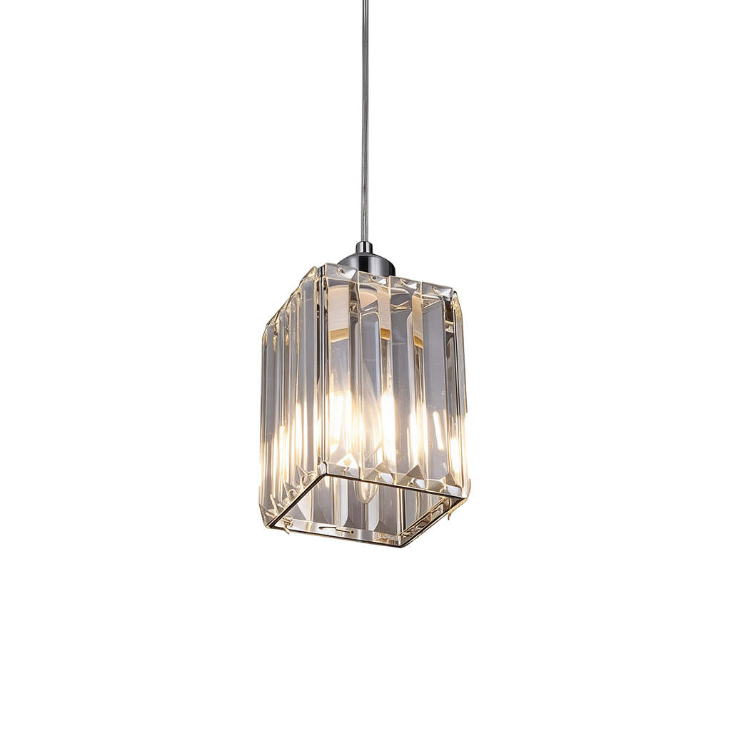 Épure — suspension cristal Ø12 × H15 cm, packshot fond blanc