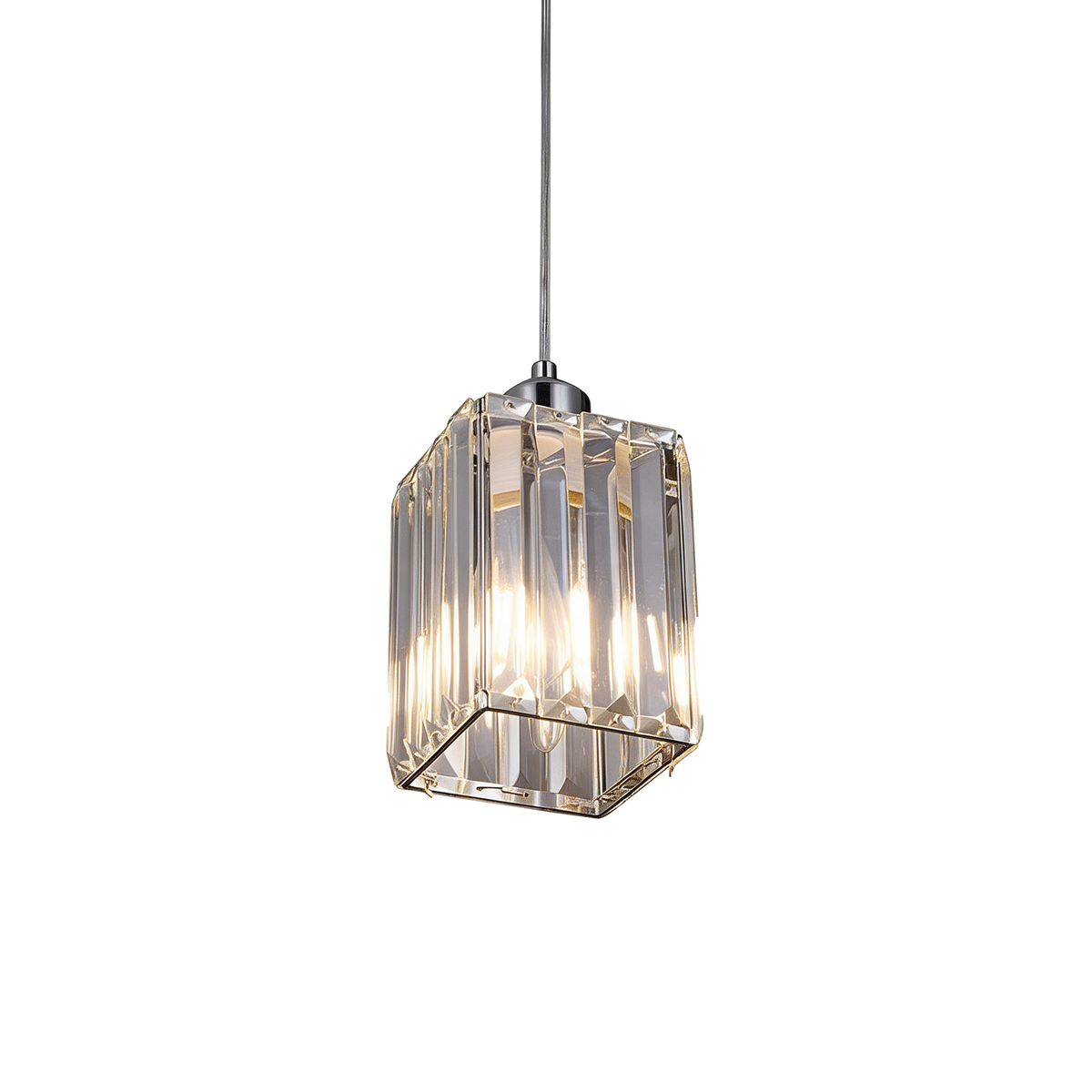 Épure — suspension cristal Ø12 × H15 cm, packshot fond blanc