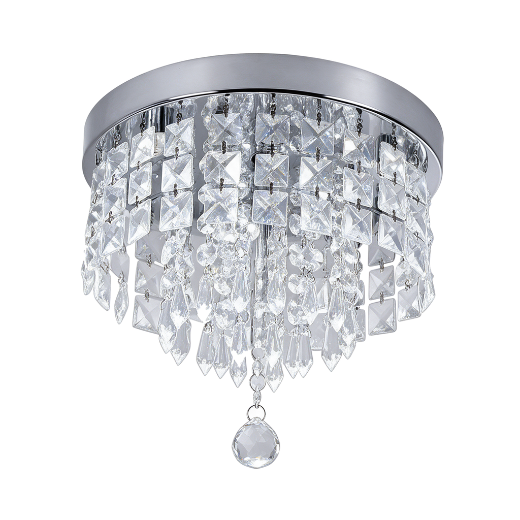 Vénus — plafonnier cristal Ø25 cm, packshot fond blanc