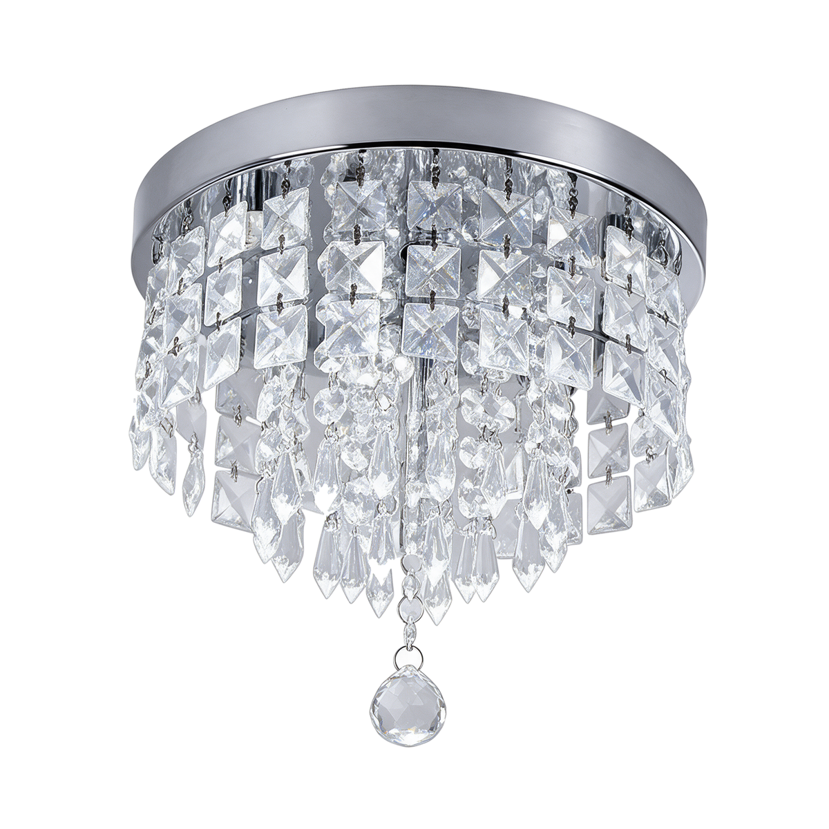 Vénus — plafonnier cristal Ø25 cm, packshot fond blanc